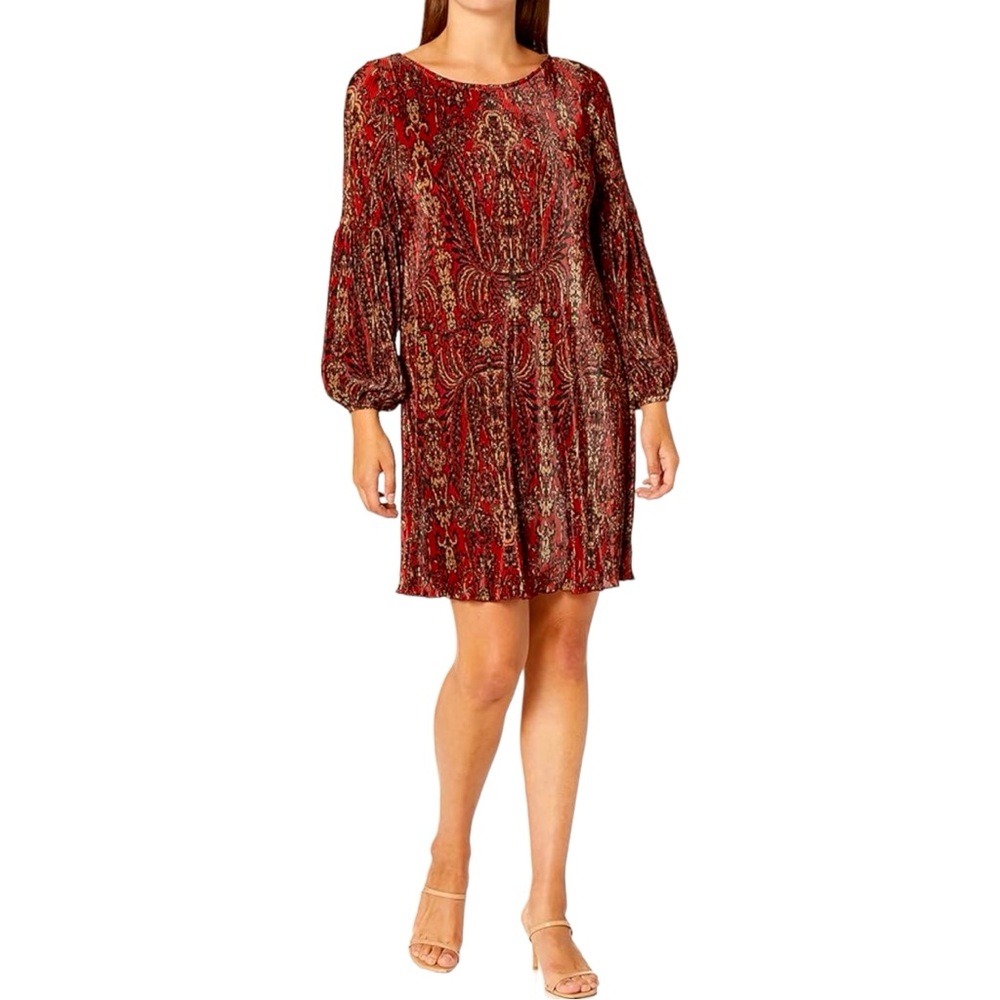 Tash + Sophie Long Sleeve pleated dress Size 10